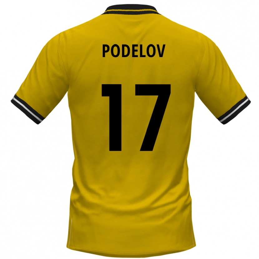 Danxen Dames David Podelov #17 Geel Zwart Thuisshirt Thuistenue 2025/26 T-Shirt