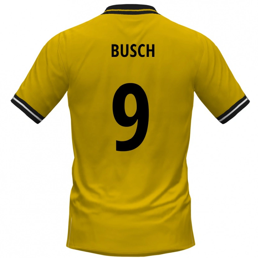 Danxen Dames Luis Busch #9 Geel Zwart Thuisshirt Thuistenue 2025/26 T-Shirt