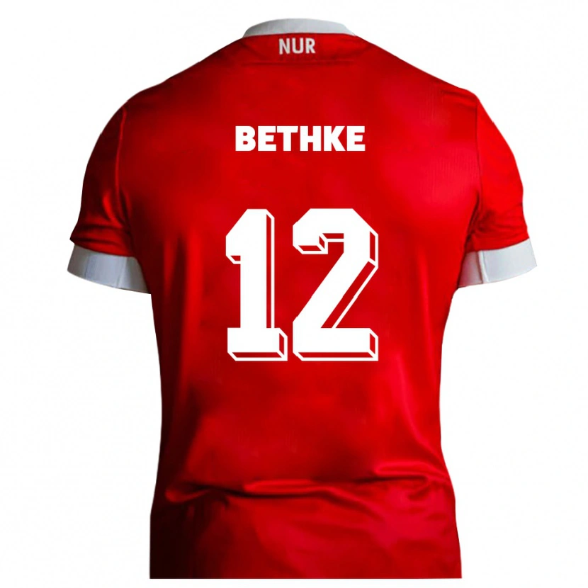 Danxen Dames Elias Bethke #12 Rood Wit Thuisshirt Thuistenue 2025/26 T-Shirt