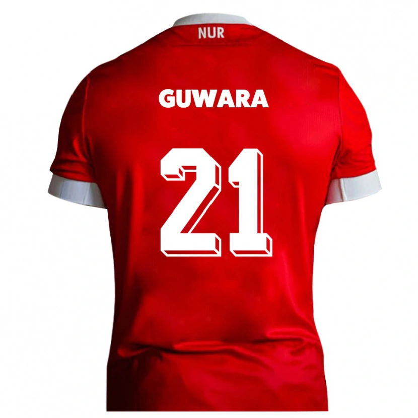 Danxen Dames Leon Guwara #21 Rood Wit Thuisshirt Thuistenue 2025/26 T-Shirt