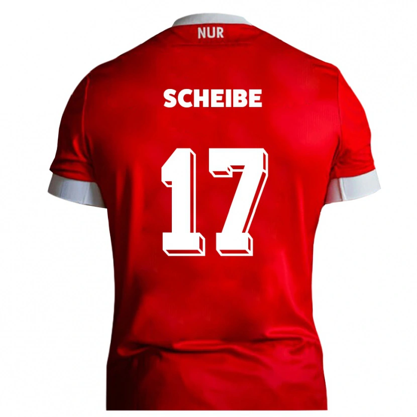 Danxen Dames Niklas Scheibe #17 Rood Wit Thuisshirt Thuistenue 2025/26 T-Shirt