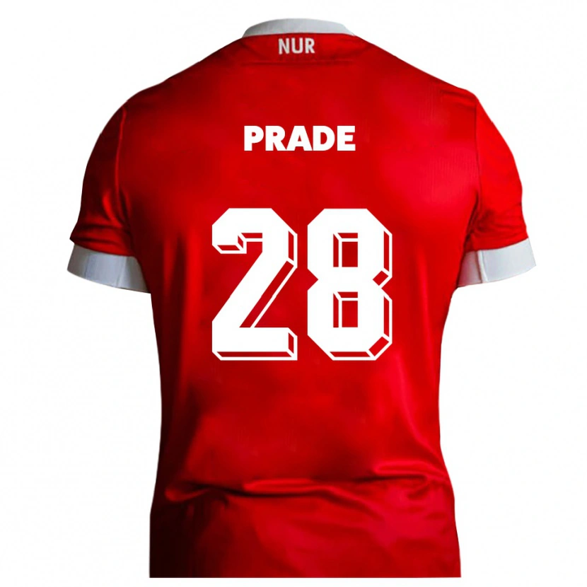 Danxen Dames Adrian Prade #28 Rood Wit Thuisshirt Thuistenue 2025/26 T-Shirt