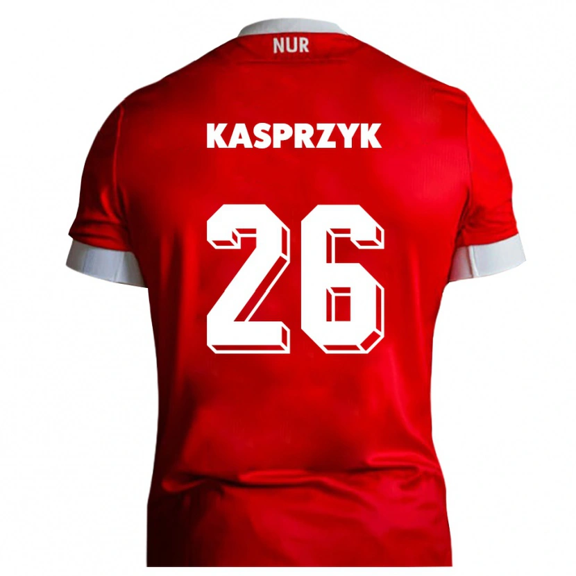 Danxen Dames Nicolas Kasprzyk #26 Rood Wit Thuisshirt Thuistenue 2025/26 T-Shirt
