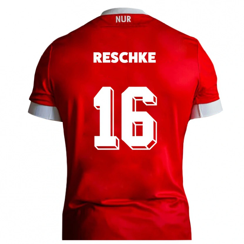 Danxen Dames Aaron Reschke #16 Rood Wit Thuisshirt Thuistenue 2025/26 T-Shirt