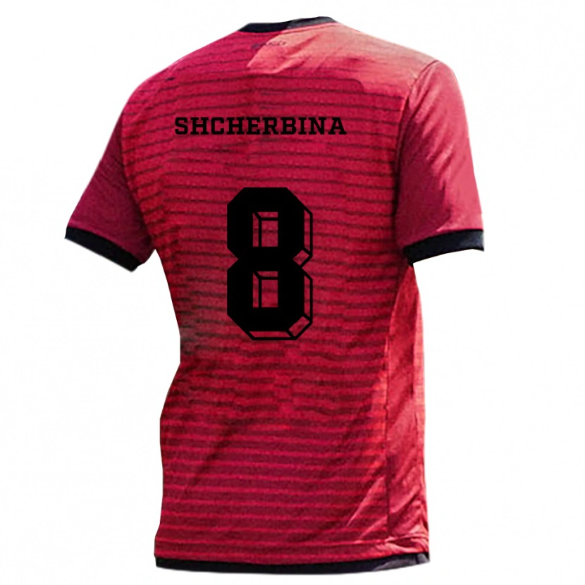 Danxen Dames Ivan Shcherbina #8 Rood Zwart Thuisshirt Thuistenue 2025/26 T-Shirt