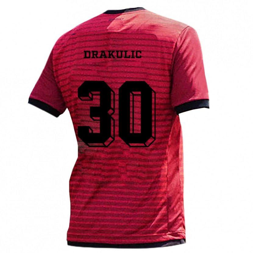 Danxen Dames Ognjen Drakulic #30 Rood Zwart Thuisshirt Thuistenue 2025/26 T-Shirt