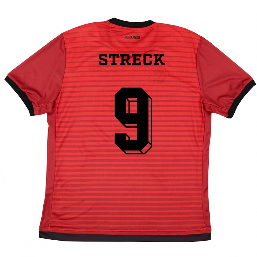 Danxen Dames Alik Streck #9 Rood Zwart Thuisshirt Thuistenue 2025/26 T-Shirt