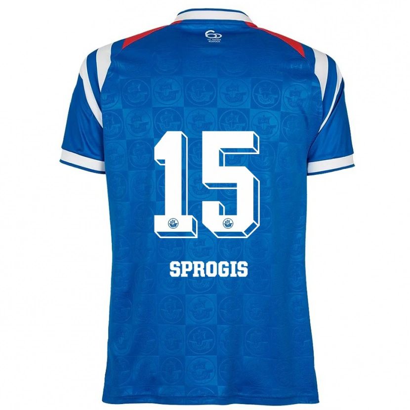 Danxen Dames Felikss Sprogis #15 Blauw Wit Rood Thuisshirt Thuistenue 2025/26 T-Shirt