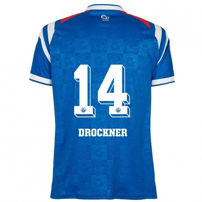 Danxen Dames Malin Drockner #14 Blauw Wit Rood Thuisshirt Thuistenue 2025/26 T-Shirt