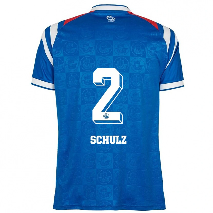 Danxen Dames Nils Schulz #2 Blauw Wit Rood Thuisshirt Thuistenue 2025/26 T-Shirt
