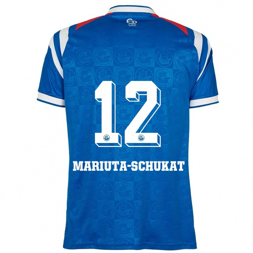 Danxen Dames Lara Mariuta-Schukat #12 Blauw Wit Rood Thuisshirt Thuistenue 2025/26 T-Shirt