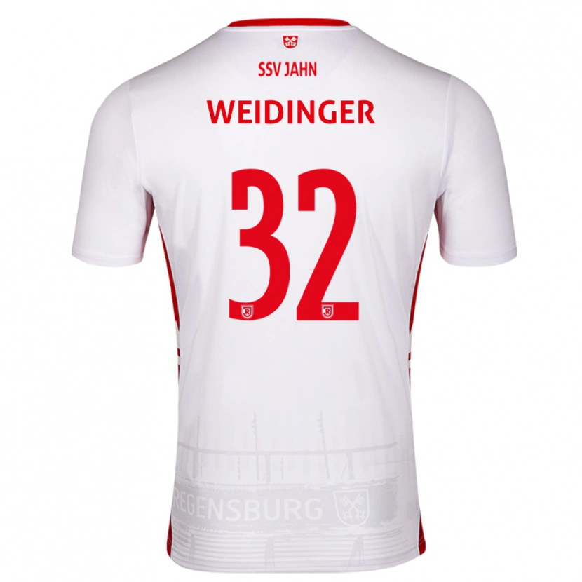 Danxen Dames Alexander Weidinger #32 Wit Rood Thuisshirt Thuistenue 2025/26 T-Shirt