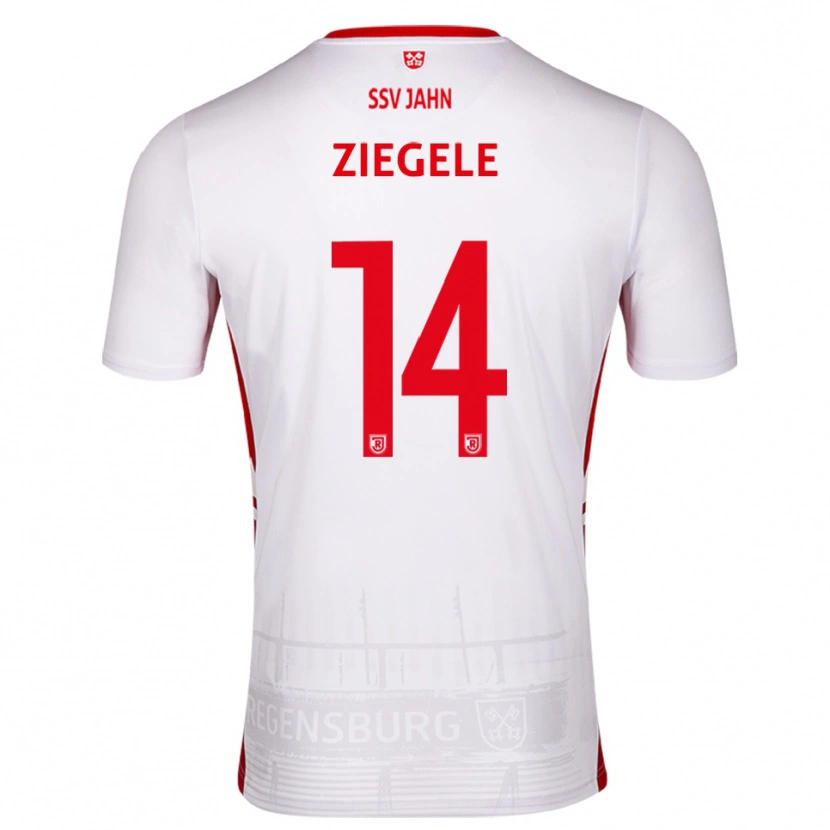 Danxen Dames Robin Ziegele #14 Wit Rood Thuisshirt Thuistenue 2025/26 T-Shirt