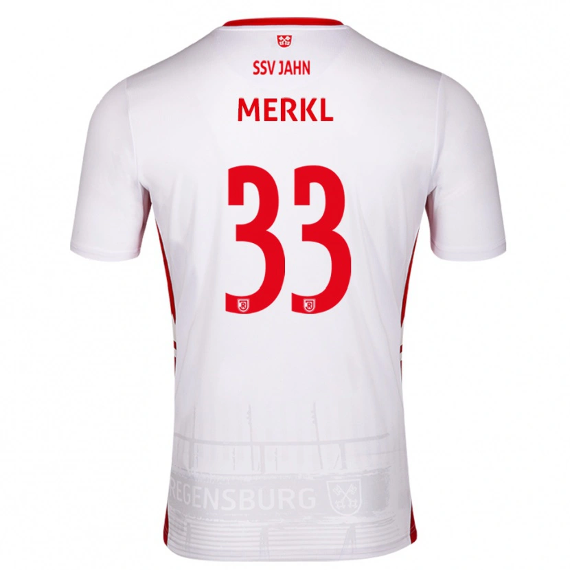 Danxen Dames Maurice Merkl #33 Wit Rood Thuisshirt Thuistenue 2025/26 T-Shirt