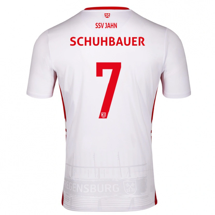 Danxen Dames Simon Schuhbauer #7 Wit Rood Thuisshirt Thuistenue 2025/26 T-Shirt