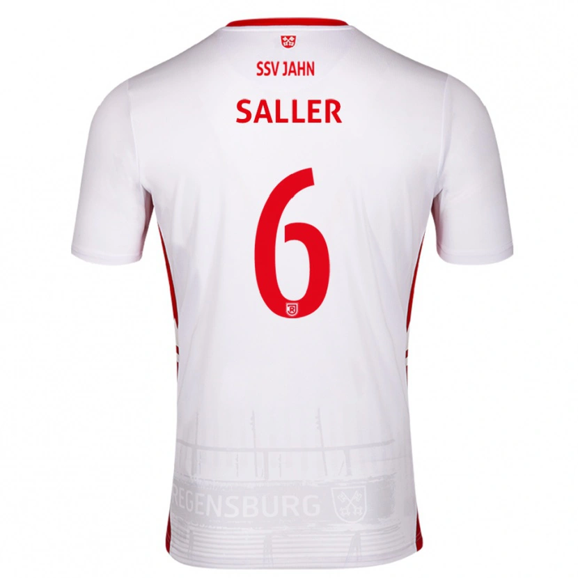 Danxen Dames Benedikt Saller #6 Wit Rood Thuisshirt Thuistenue 2025/26 T-Shirt