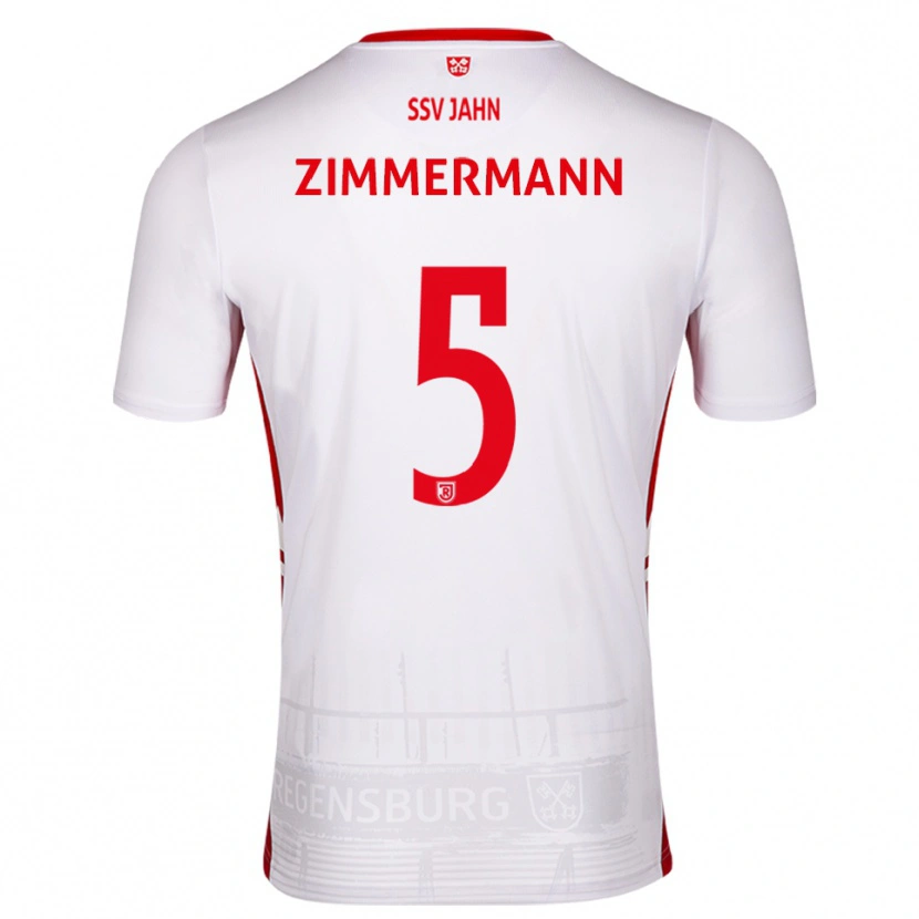Danxen Dames Vitus Zimmermann #5 Wit Rood Thuisshirt Thuistenue 2025/26 T-Shirt