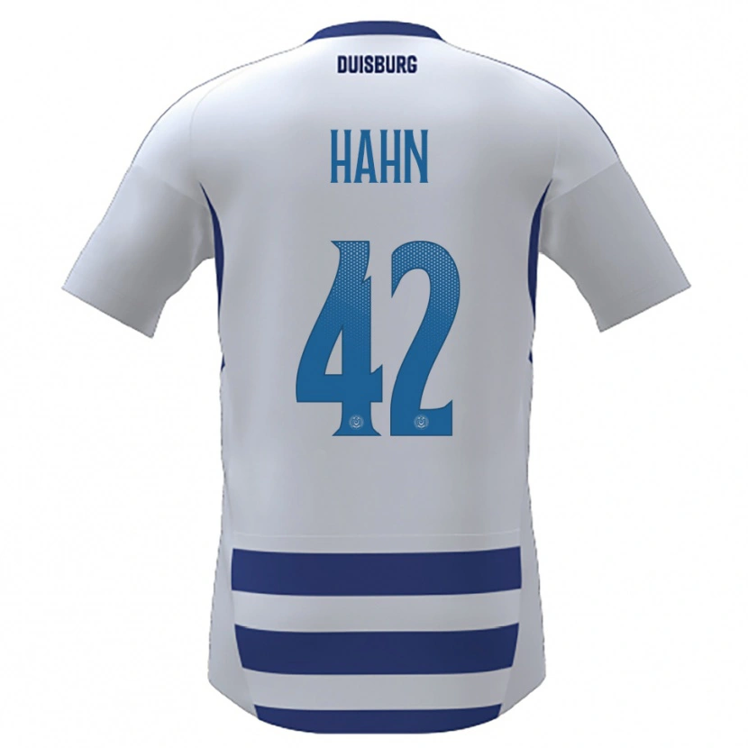 Danxen Dames Alexander Hahn #42 Wit Blauw Thuisshirt Thuistenue 2025/26 T-Shirt