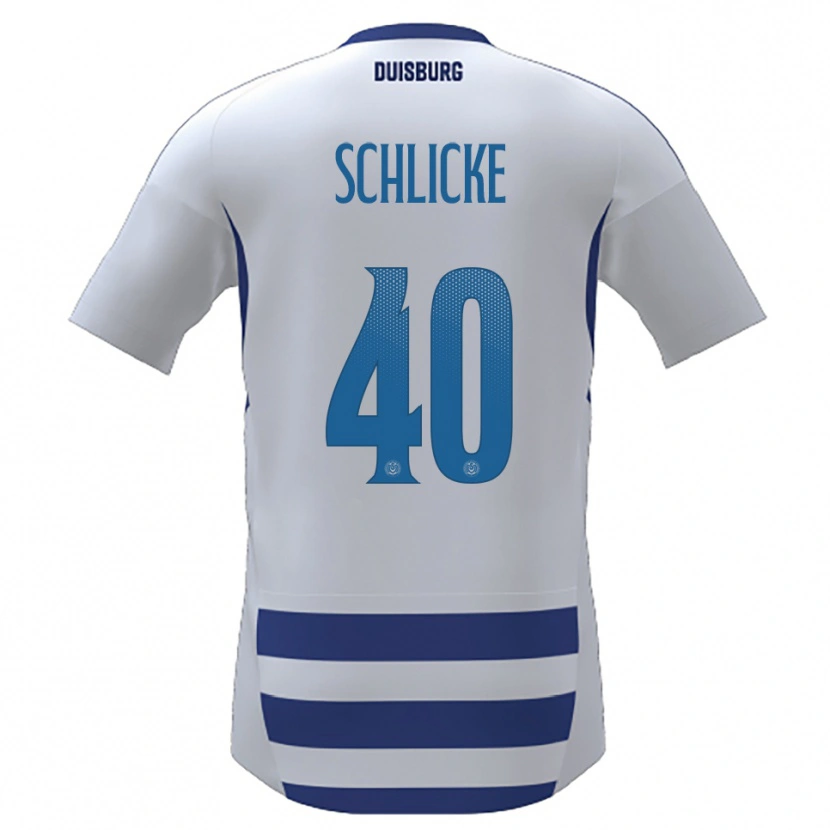 Danxen Dames Ben Schlicke #40 Wit Blauw Thuisshirt Thuistenue 2025/26 T-Shirt