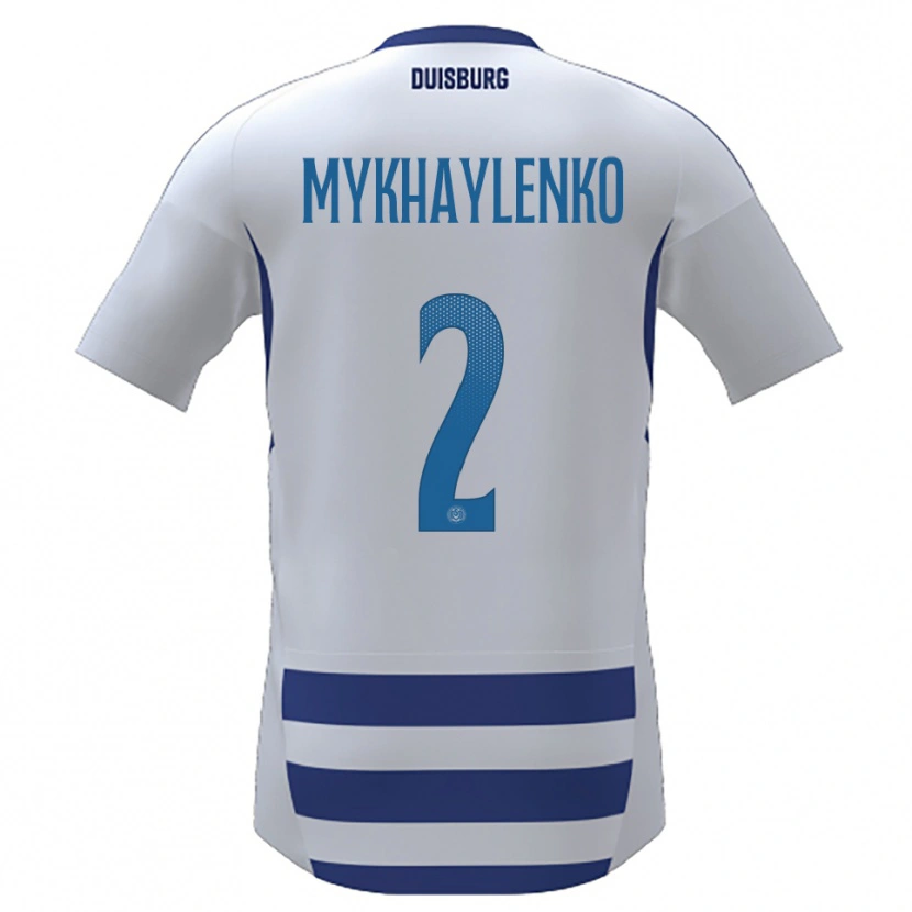 Danxen Dames Nazar Mykhaylenko #2 Wit Blauw Thuisshirt Thuistenue 2025/26 T-Shirt
