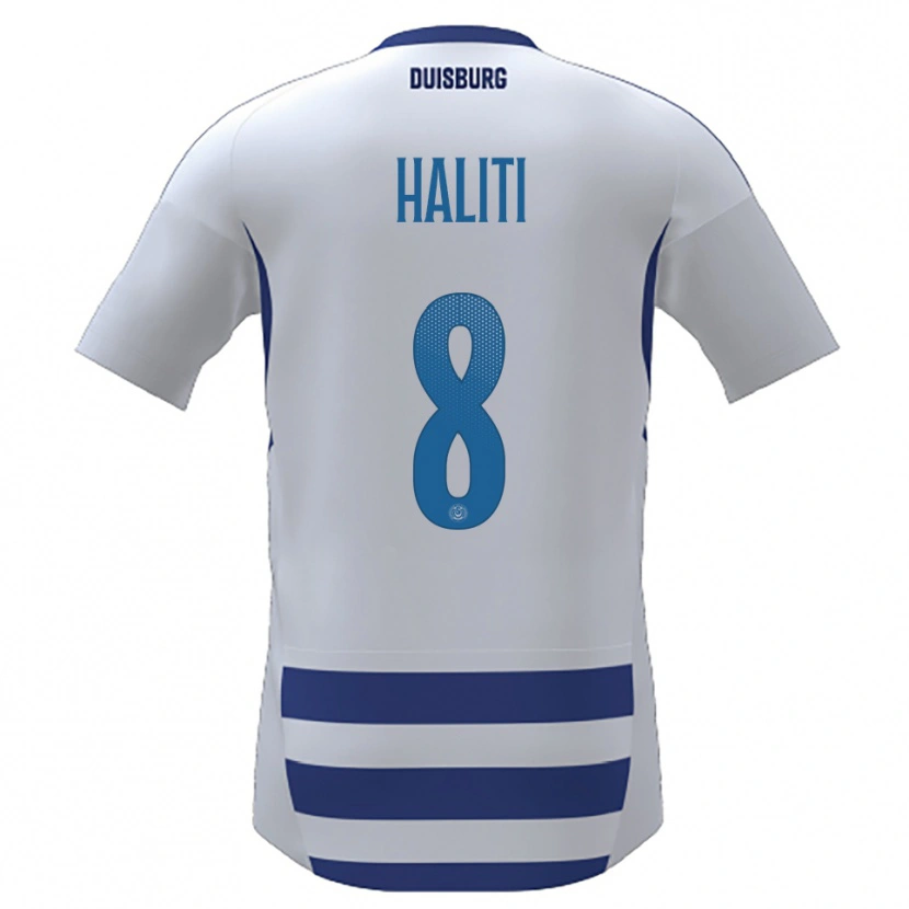 Danxen Dames Lenart Haliti #8 Wit Blauw Thuisshirt Thuistenue 2025/26 T-Shirt