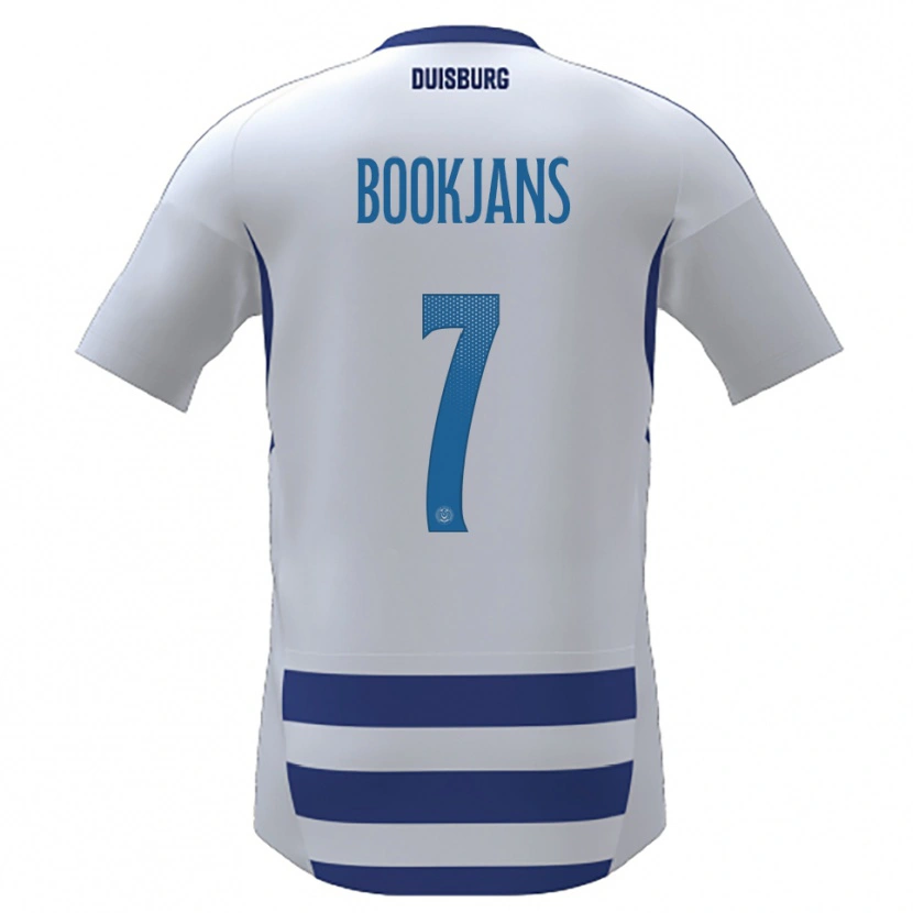Danxen Dames Jakob Bookjans #7 Wit Blauw Thuisshirt Thuistenue 2025/26 T-Shirt