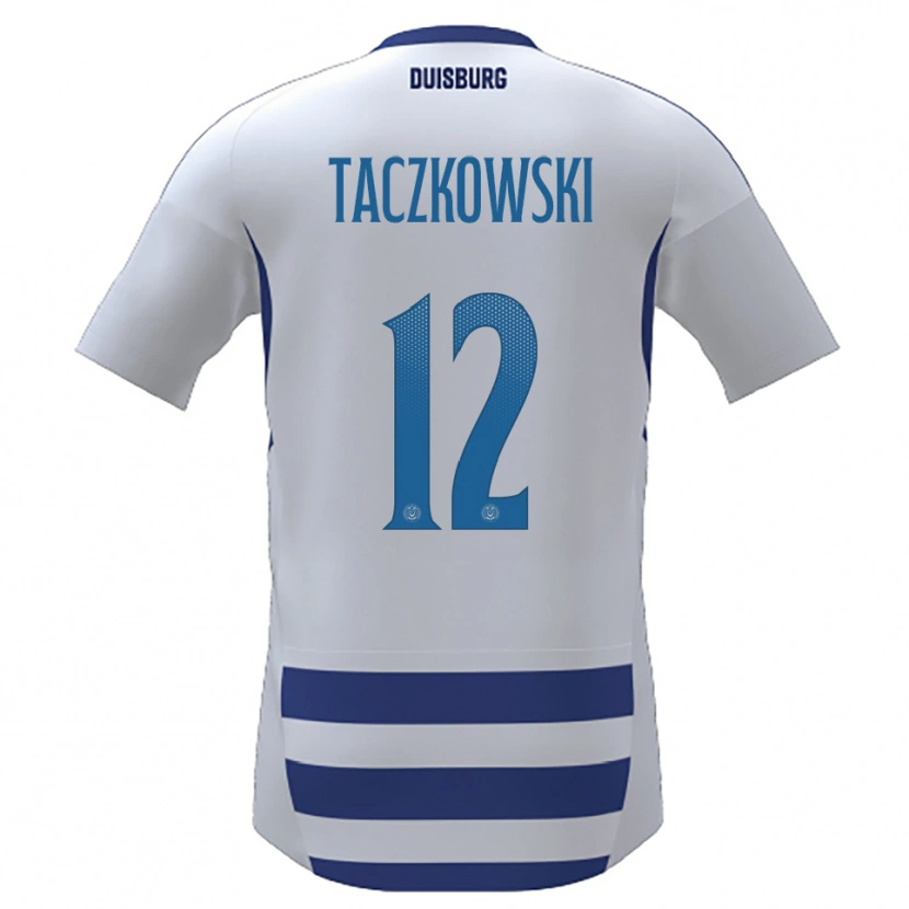 Danxen Dames Simon Taczkowski #12 Wit Blauw Thuisshirt Thuistenue 2025/26 T-Shirt