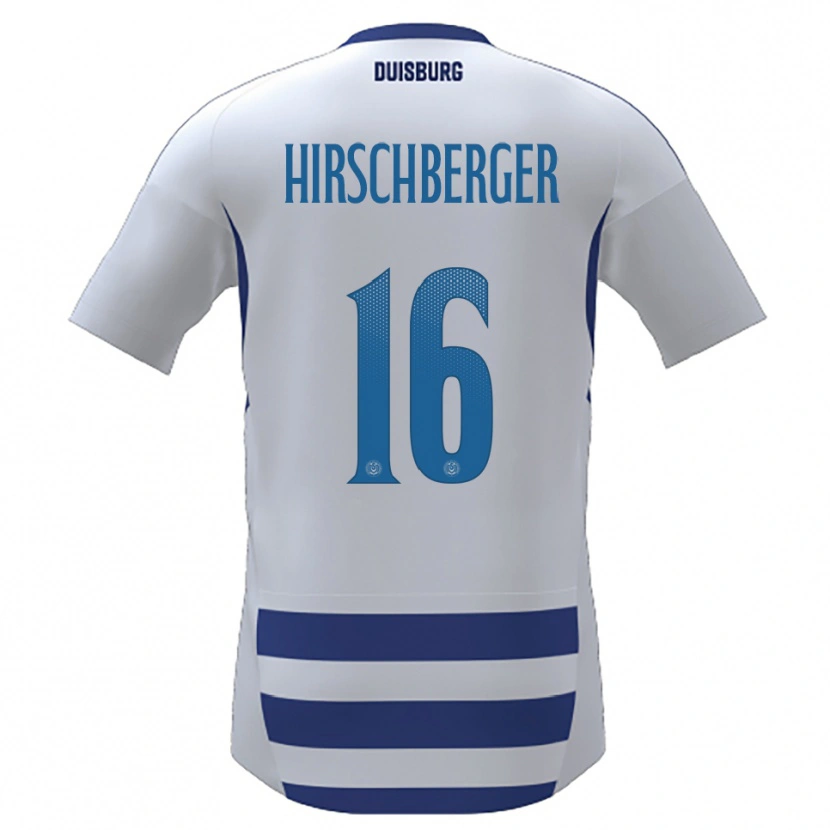 Danxen Dames Isabell Hirschberger #16 Wit Blauw Thuisshirt Thuistenue 2025/26 T-Shirt