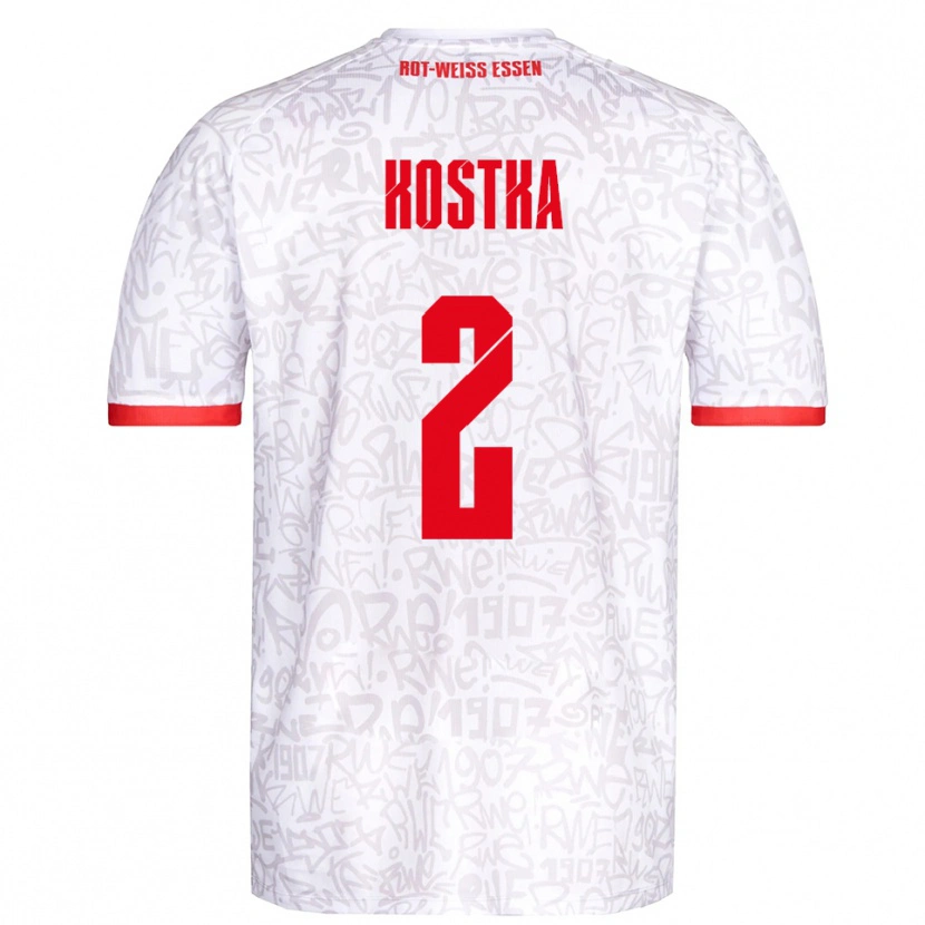 Danxen Dames Michael Kostka #2 Wit Rood Thuisshirt Thuistenue 2025/26 T-Shirt