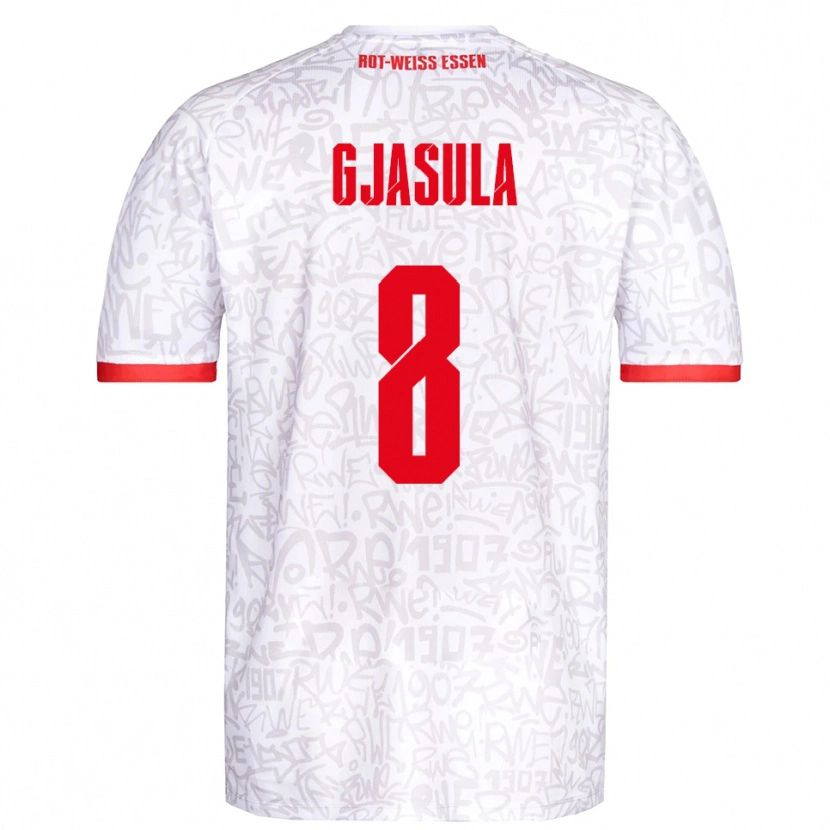 Danxen Dames Klaus Gjasula #8 Wit Rood Thuisshirt Thuistenue 2025/26 T-Shirt