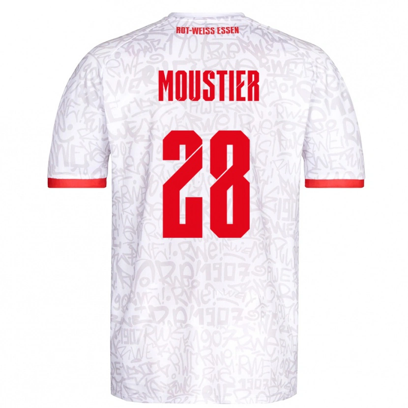 Danxen Dames Tom Moustier #28 Wit Rood Thuisshirt Thuistenue 2025/26 T-Shirt