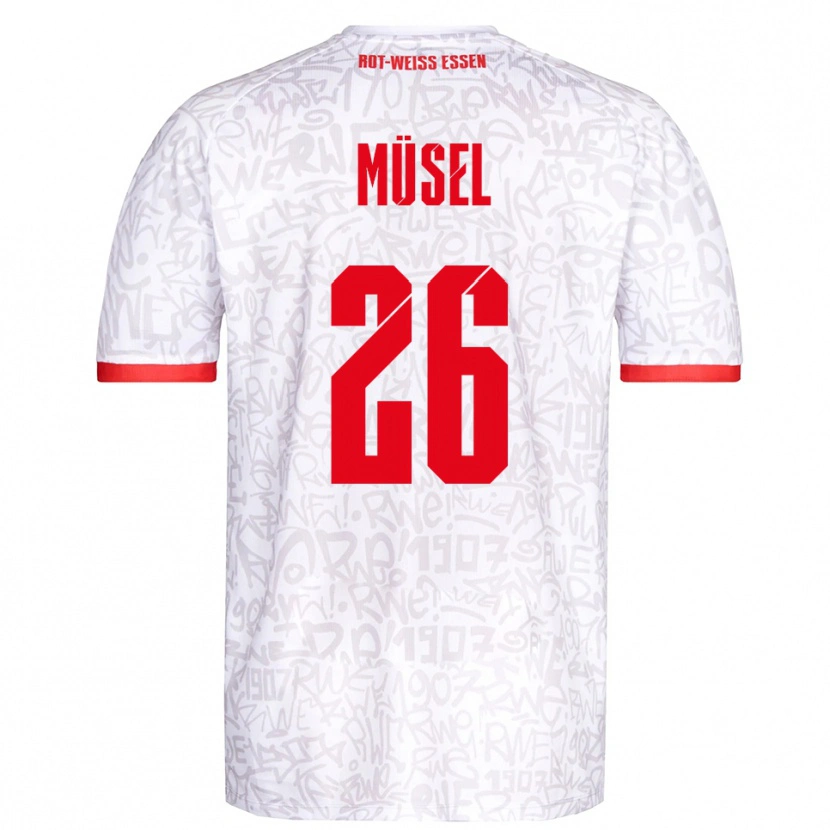 Danxen Dames Torben Müsel #26 Wit Rood Thuisshirt Thuistenue 2025/26 T-Shirt