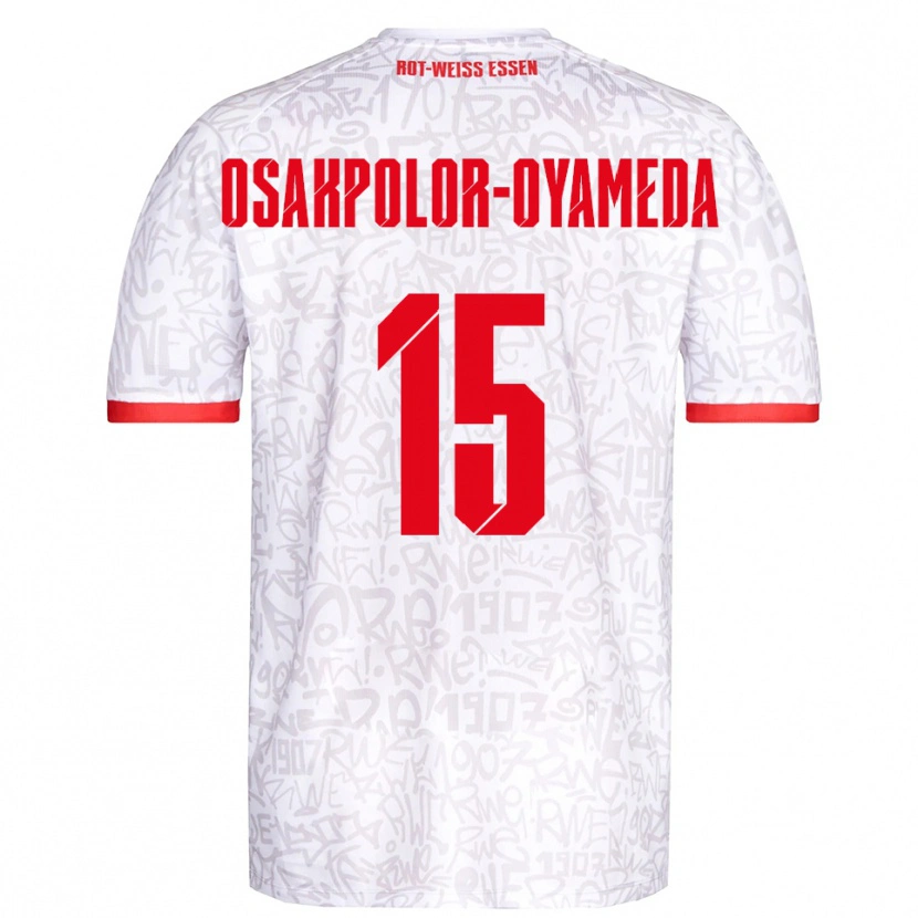 Danxen Dames Joel Osakpolor-Oyameda #15 Wit Rood Thuisshirt Thuistenue 2025/26 T-Shirt