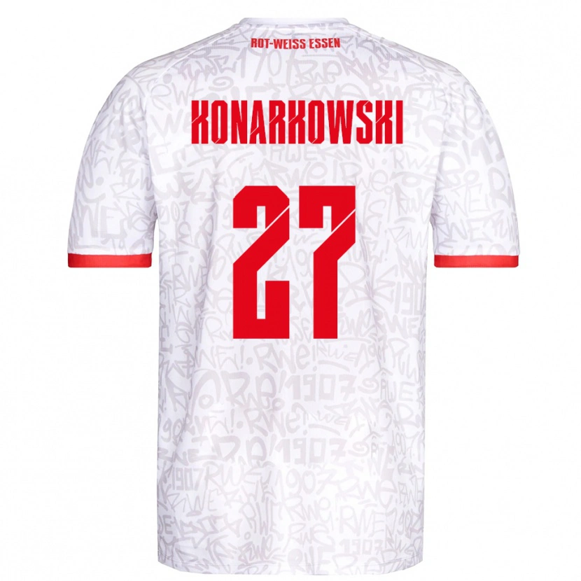 Danxen Dames Mirco Konarkowski #27 Wit Rood Thuisshirt Thuistenue 2025/26 T-Shirt