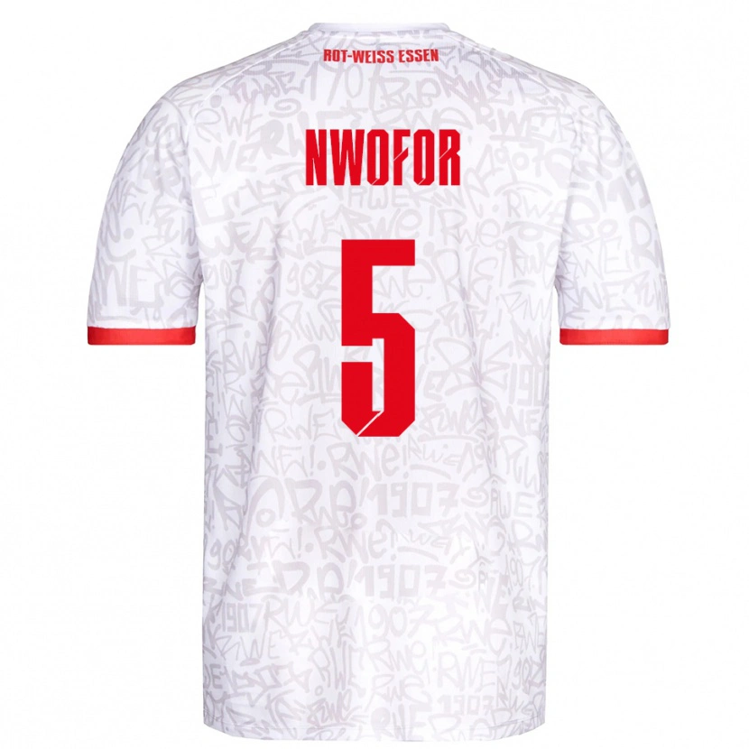 Danxen Dames Jamie Nwofor #5 Wit Rood Thuisshirt Thuistenue 2025/26 T-Shirt