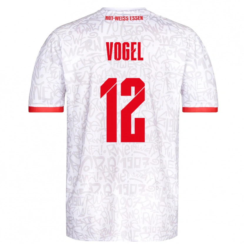 Danxen Dames Colin Vogel #12 Wit Rood Thuisshirt Thuistenue 2025/26 T-Shirt
