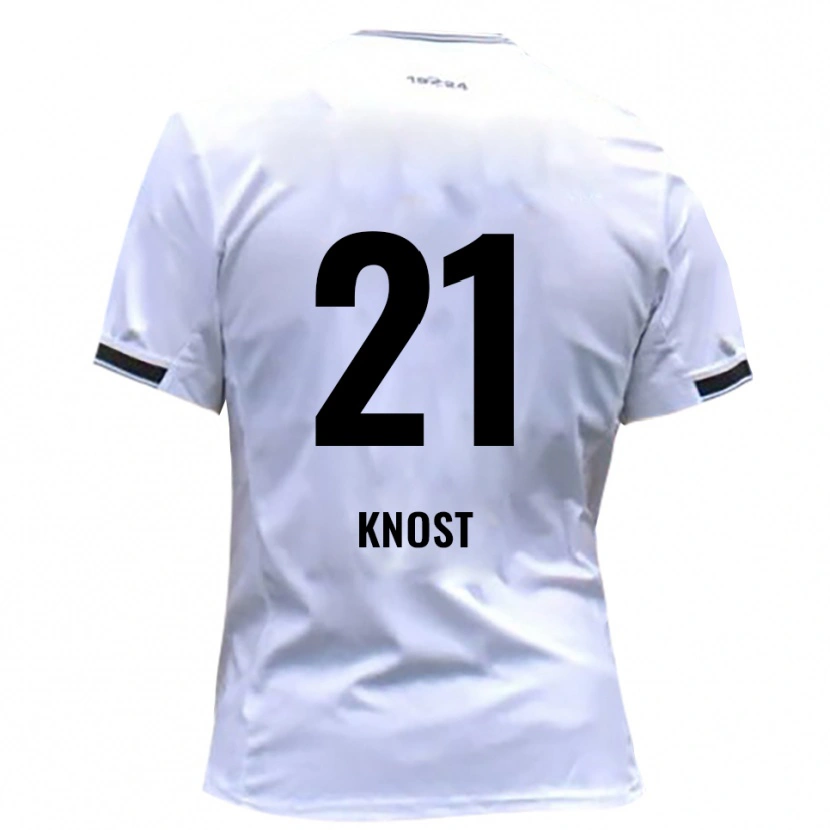 Danxen Dames Tobias Knost #21 Wit Rood Thuisshirt Thuistenue 2025/26 T-Shirt