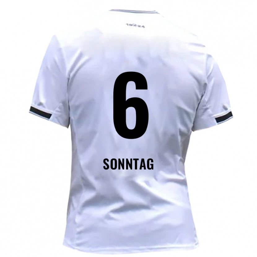 Danxen Dames Cristiano Sonntag #6 Wit Rood Thuisshirt Thuistenue 2025/26 T-Shirt
