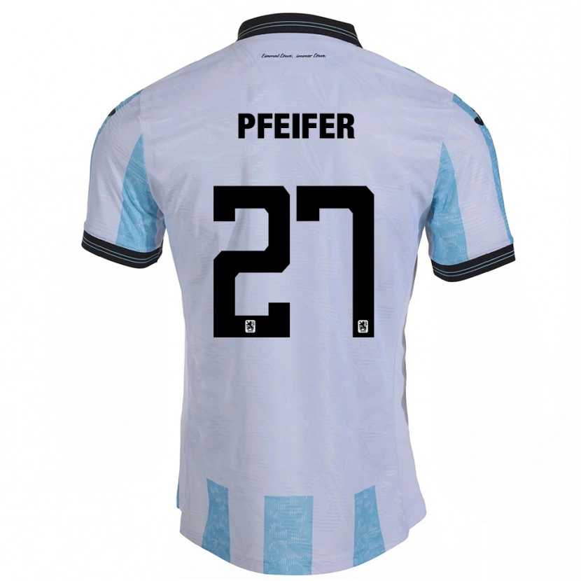 Danxen Dames Manuel Pfeifer #27 Wit Hemelsblauw Thuisshirt Thuistenue 2025/26 T-Shirt