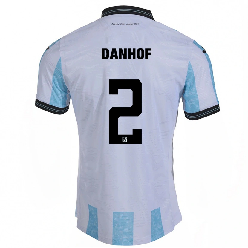 Danxen Dames Tim Danhof #2 Wit Hemelsblauw Thuisshirt Thuistenue 2025/26 T-Shirt