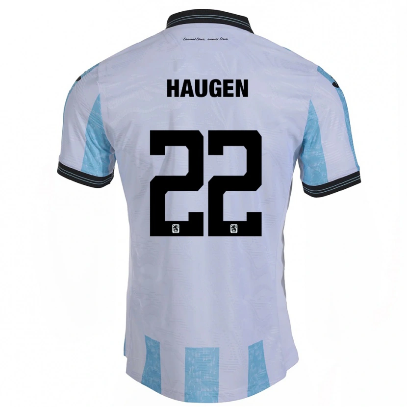 Danxen Dames Sigurd Haugen #22 Wit Hemelsblauw Thuisshirt Thuistenue 2025/26 T-Shirt