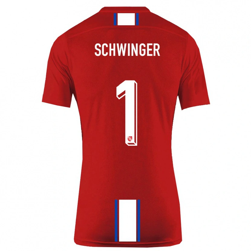 Danxen Dames Holm Schwinger #1 Rood Wit Thuisshirt Thuistenue 2025/26 T-Shirt