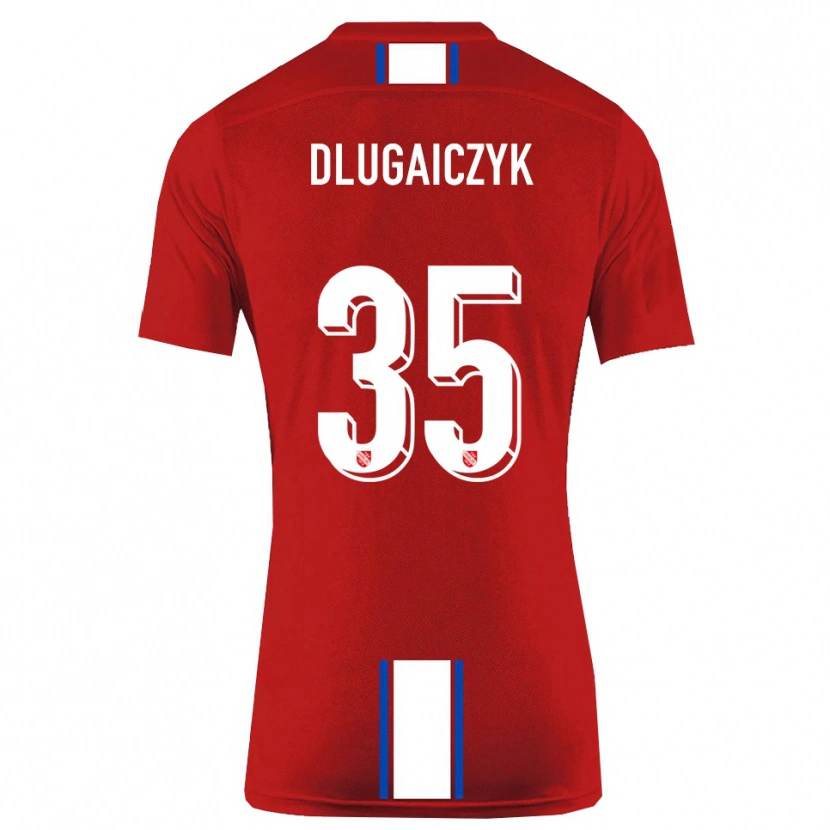 Danxen Dames Alexander Dlugaiczyk #35 Rood Wit Thuisshirt Thuistenue 2025/26 T-Shirt