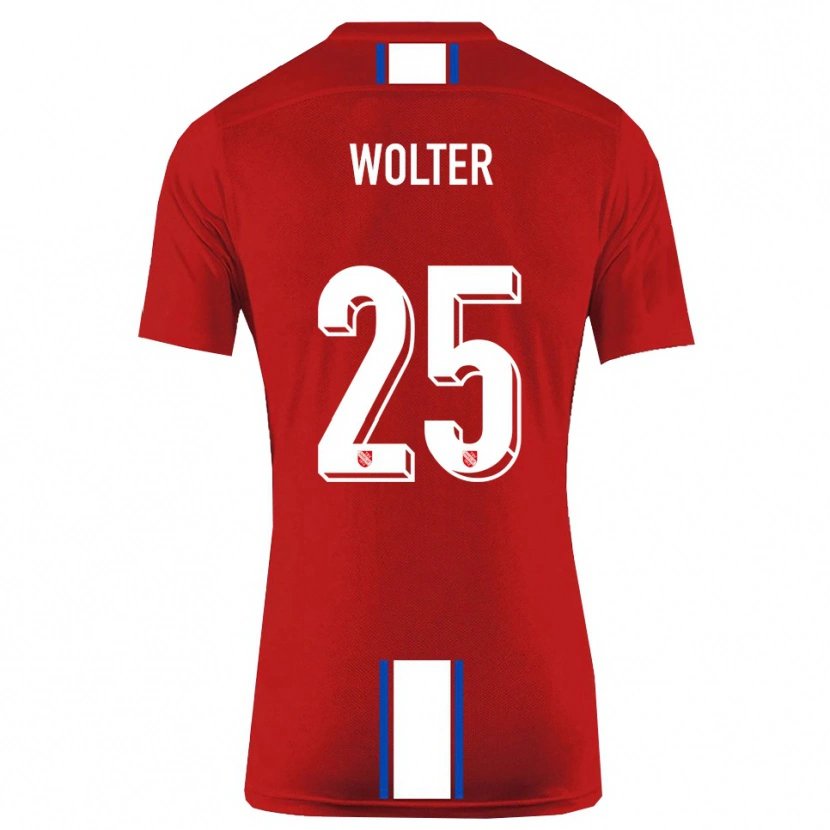 Danxen Dames Fynn Wolter #25 Rood Wit Thuisshirt Thuistenue 2025/26 T-Shirt
