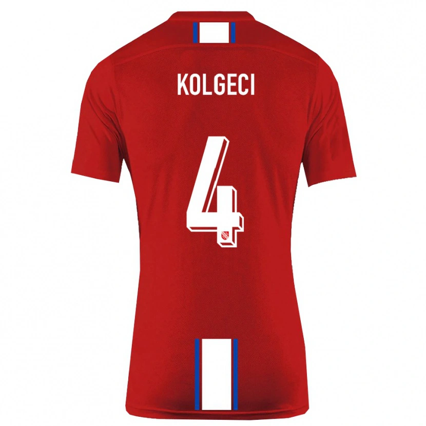 Danxen Dames Besfort Kolgeci #4 Rood Wit Thuisshirt Thuistenue 2025/26 T-Shirt