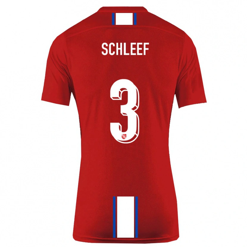 Danxen Dames Marco Schleef #3 Rood Wit Thuisshirt Thuistenue 2025/26 T-Shirt