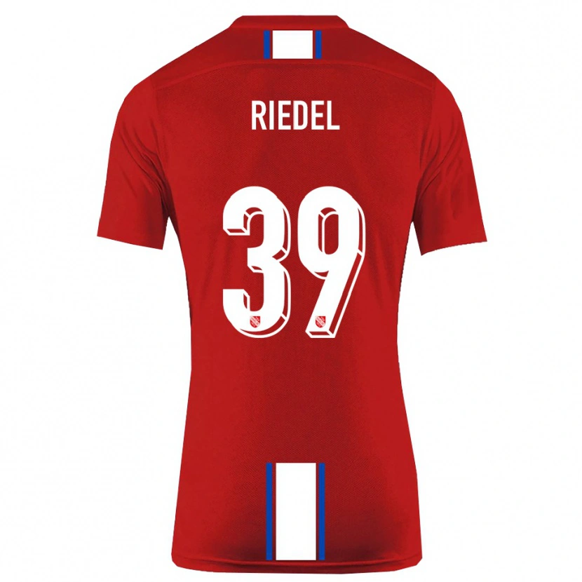 Danxen Dames Florian Riedel #39 Rood Wit Thuisshirt Thuistenue 2025/26 T-Shirt