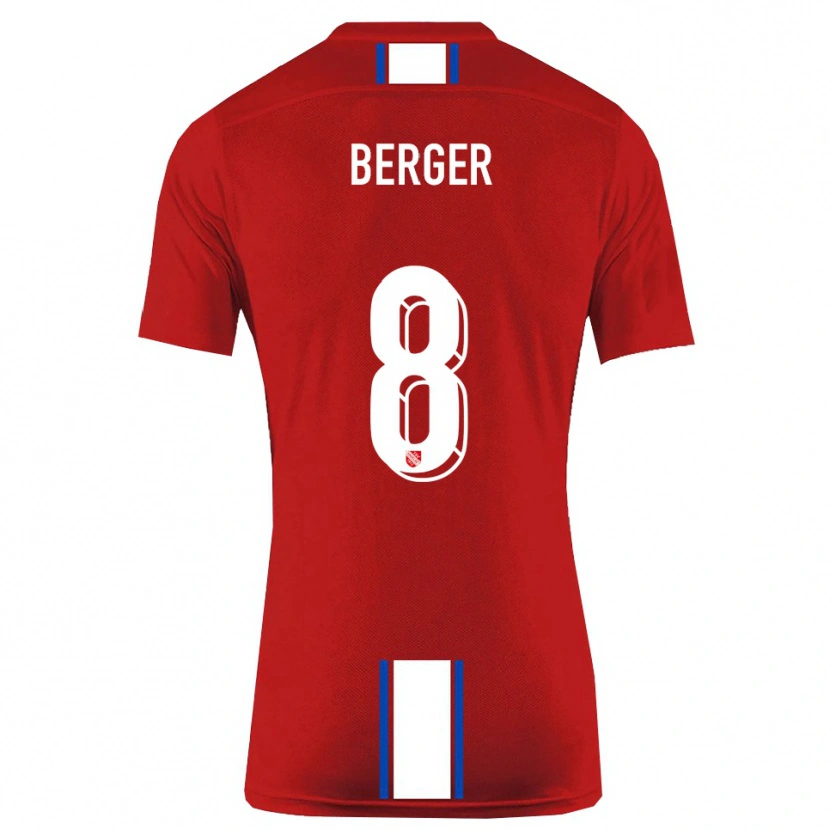 Danxen Dames Johann Berger #8 Rood Wit Thuisshirt Thuistenue 2025/26 T-Shirt