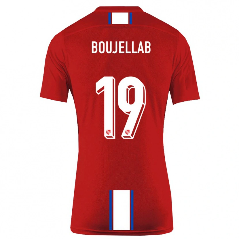Danxen Dames Nassim Boujellab #19 Rood Wit Thuisshirt Thuistenue 2025/26 T-Shirt