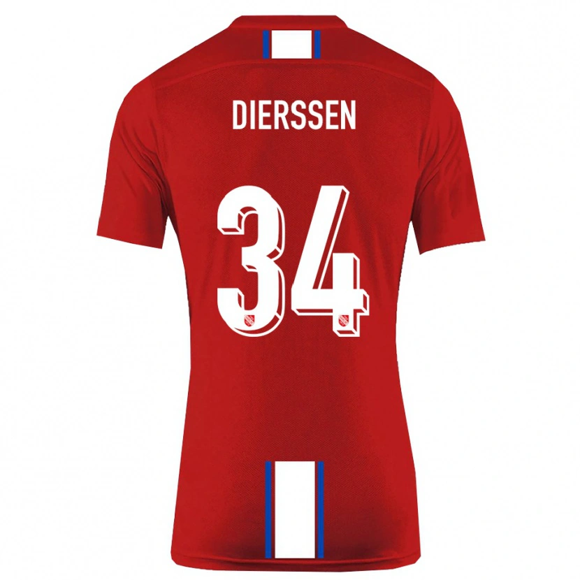 Danxen Dames Tim Dierßen #34 Rood Wit Thuisshirt Thuistenue 2025/26 T-Shirt